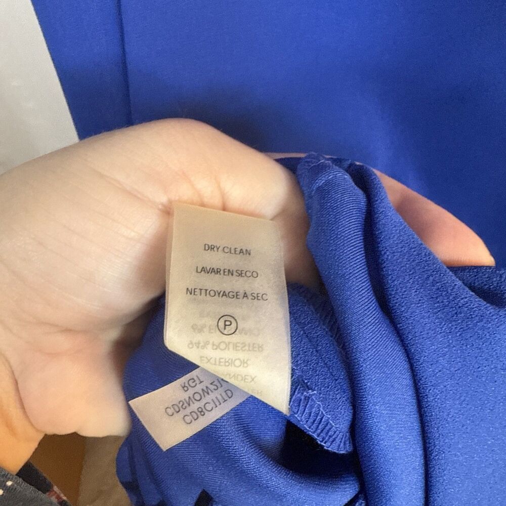 Calvin Klein Womens Royal Blue Tulip Puff Sleeve Round Neck Sheath Dress Size 4 - Picture 11 of 11